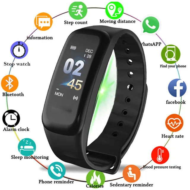 Топ фитнес-трекер цветной экран для Android IOS Band спортивный монитор кровяного