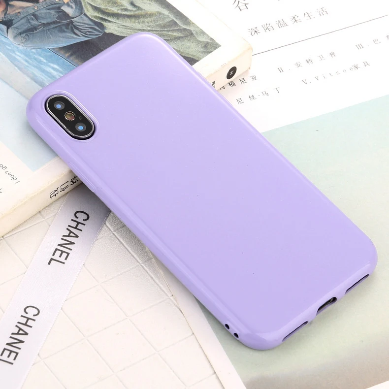 Fashion Glitter Smooth Candy Color Case for iPhone XR XS Max X Soft Silicone Cover 6 6S 7 8 Plus Bling Phone Cases |