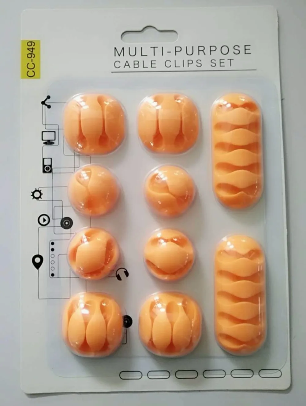 10PCS/set Silicone Cable Wire Organizer Clip Tidy USB Charger Cord Holder desktop Fixed clamp cable winder | Электроника
