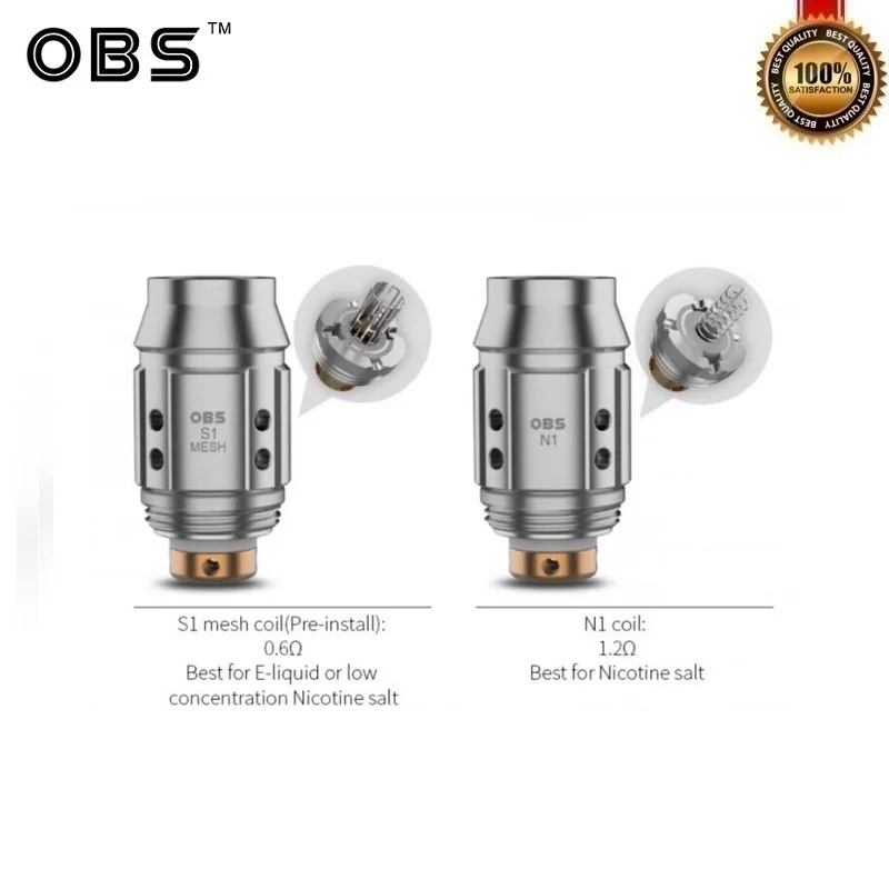 10 шт./лот оригинал OBS Cube мини сменная катушка сетка 0.6ohm атомайзер ядро N1 1.2ohm Vape для