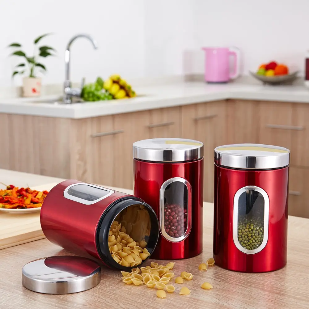 3 шт./компл. контейнер для хранения пищевых продуктов коробка с крышками зерно