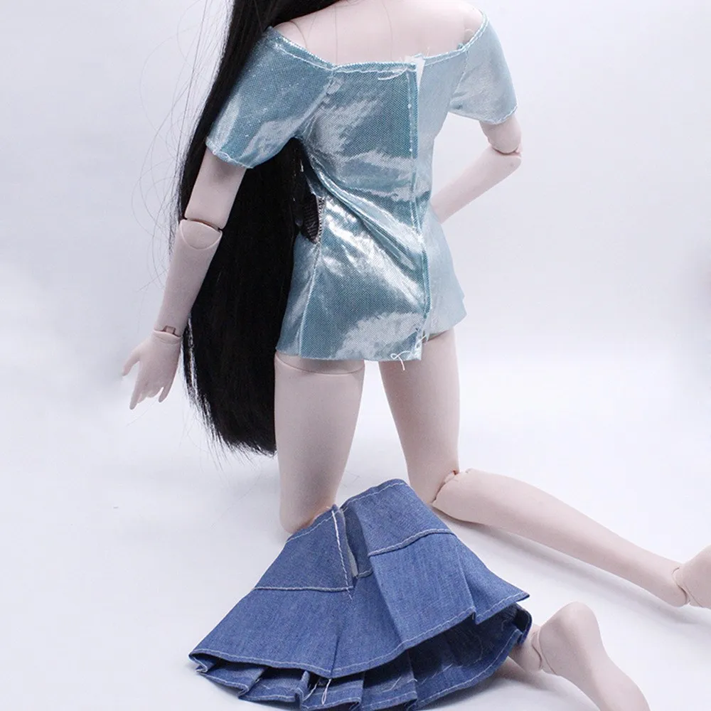 Джинсовая юбка + куртка для кукол 1 комплект подходит только 60 см 18 дюймов 1: 3 куклы