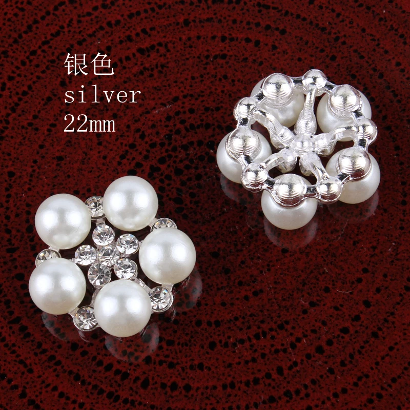 

10PCS mix styles Vintage Handmade Flower Rhinestone Buttons Bling Flatback Crystal Pearl Decorative Buttons Flower Center