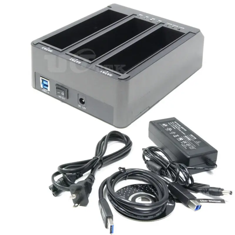 USB 3.0 до 3 Bay SATA Жесткий Диск HDD Док-Станция Для 2.5 &quot/3.5&quot ОТБ OTC с 2-портовый USB3.0 HUB |