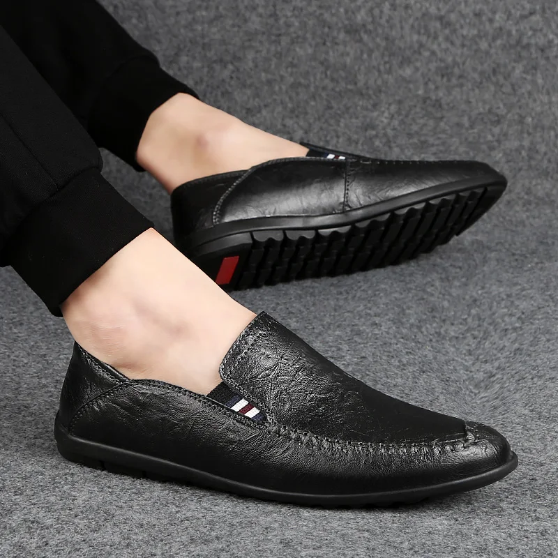 men Moccasins shoes outdoor Loafers Casual Genuine Leather Driving Shoes flats Slip On Boat For Man big size 47 | Обувь