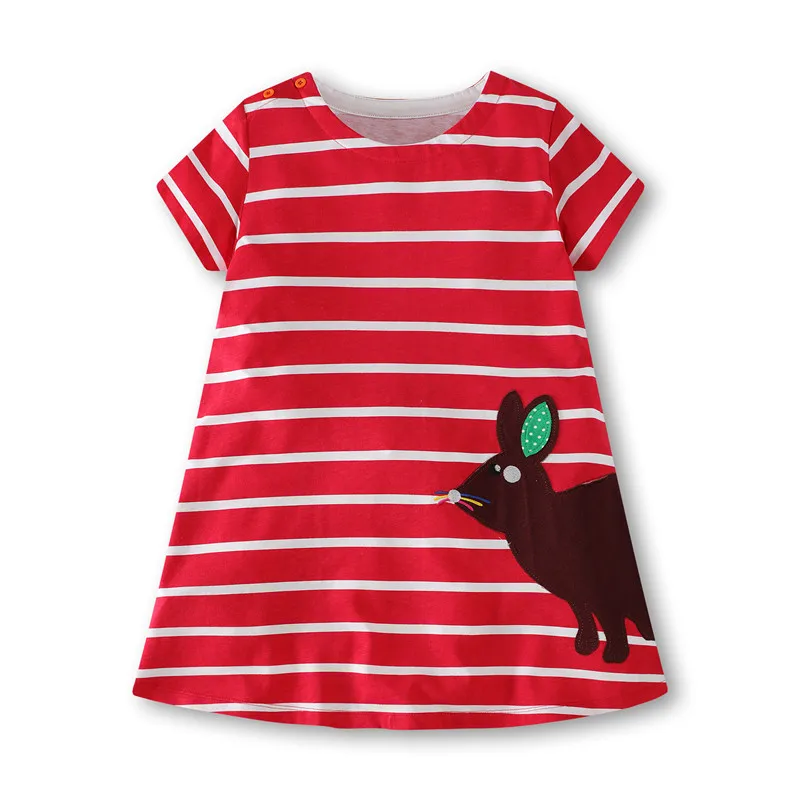 T186029 bunny Лидер продаж; летние платья с вышивкой для маленьких девочек; детское платье наивысшего качества с аппликацией в виде Милых птиц; новое дизайнерское платье - Цвет: T186029 bunny