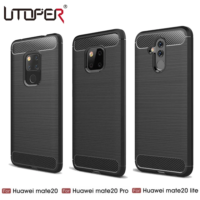 UTOPER Cases For Huawei Mate 20 Lite Case Luxury Carbon Fiber Soft Cover P20 Pro Honor 8X Max Y6 2018 |