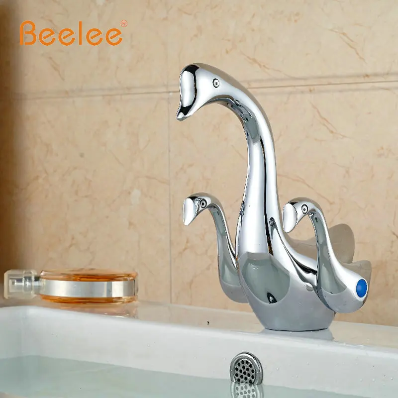 Креативный смеситель для раковины в форме утки с двумя ручками Смеситель двойные