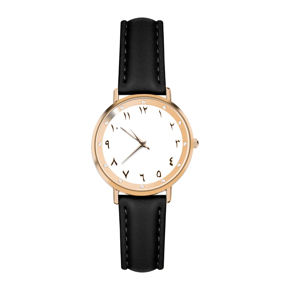 Циферблат с арабскими цифрами детские часы Montres Filles ремешок из натуральной