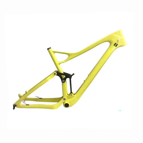 29er полный подвесная карбоновая рама 29er T1000 Carbon MTB горный велосипед рама 142*12 через ось дисковый корпус тормоза - Цвет: Yellow Glossy