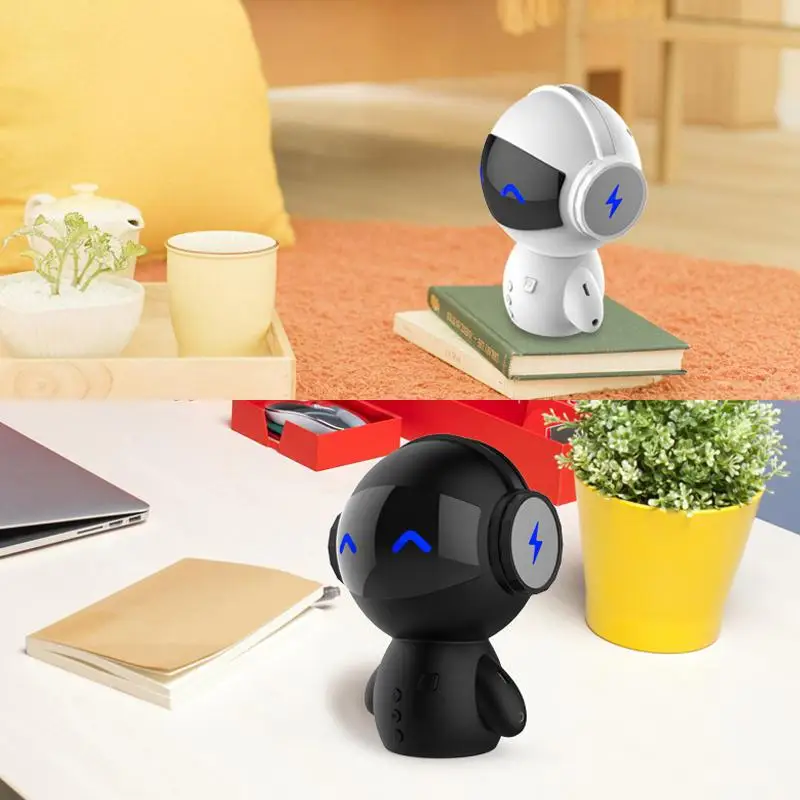 Беспроводной мини-робот-динамик Kuulee TF USB Сабвуфер Bluetooth-совместимые динамики Mp3