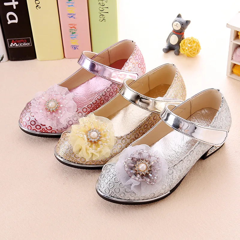 Children Shoes Autumn Fashion Girls Brand Casual Sneakers Kids PU Leather Sneaker Gold Solid Princess | Детская одежда и обувь