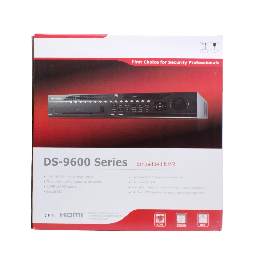Hikvision профессиональная 64-канальная система видеонаблюдения DS-9664NI-I8 Встроенный 4K 64 CH NVR до 12 мегапикселей разрешение 8 SATA 2 HDMI