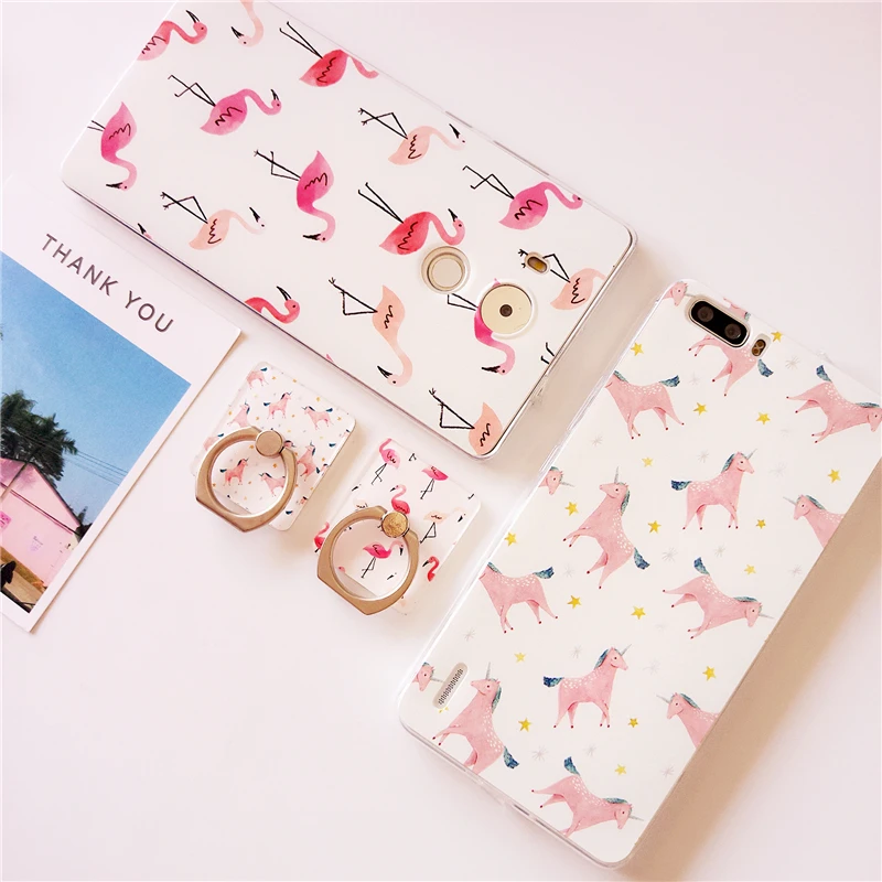 For Huawei mate 8 Case Cover Flamingo original TPU for huawei p8 lite honor 6x 6 phone cases silicone unicom 100% |