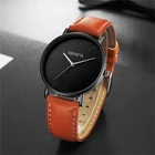 Мужские коричневые минималистичные часы, новинка 2021, роскошные мужские кварцевые часы в простом стиле Geneva с кожаным ремешком, повседневные часы