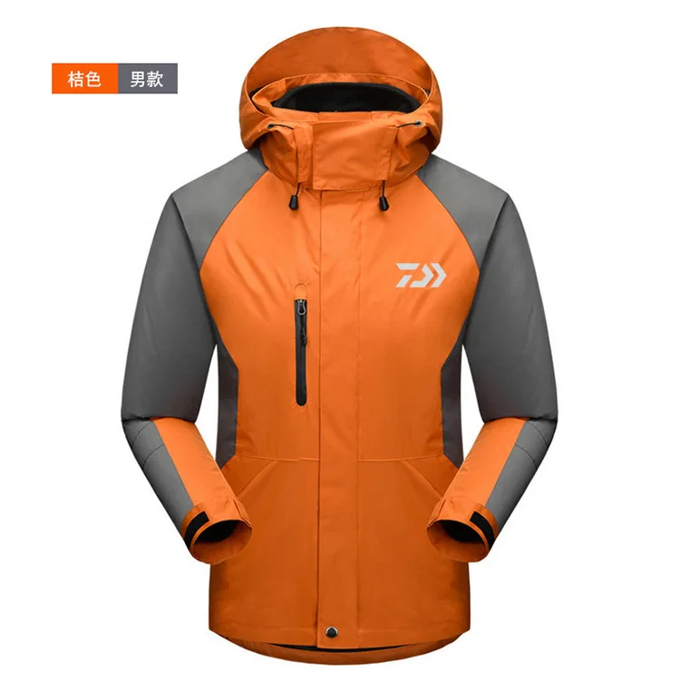 Daiwa Fishing Clothing For Men Women Autumn Winter Waterproof Warm Fishing Jackets Patchwork Hooded Mountaineering Suits