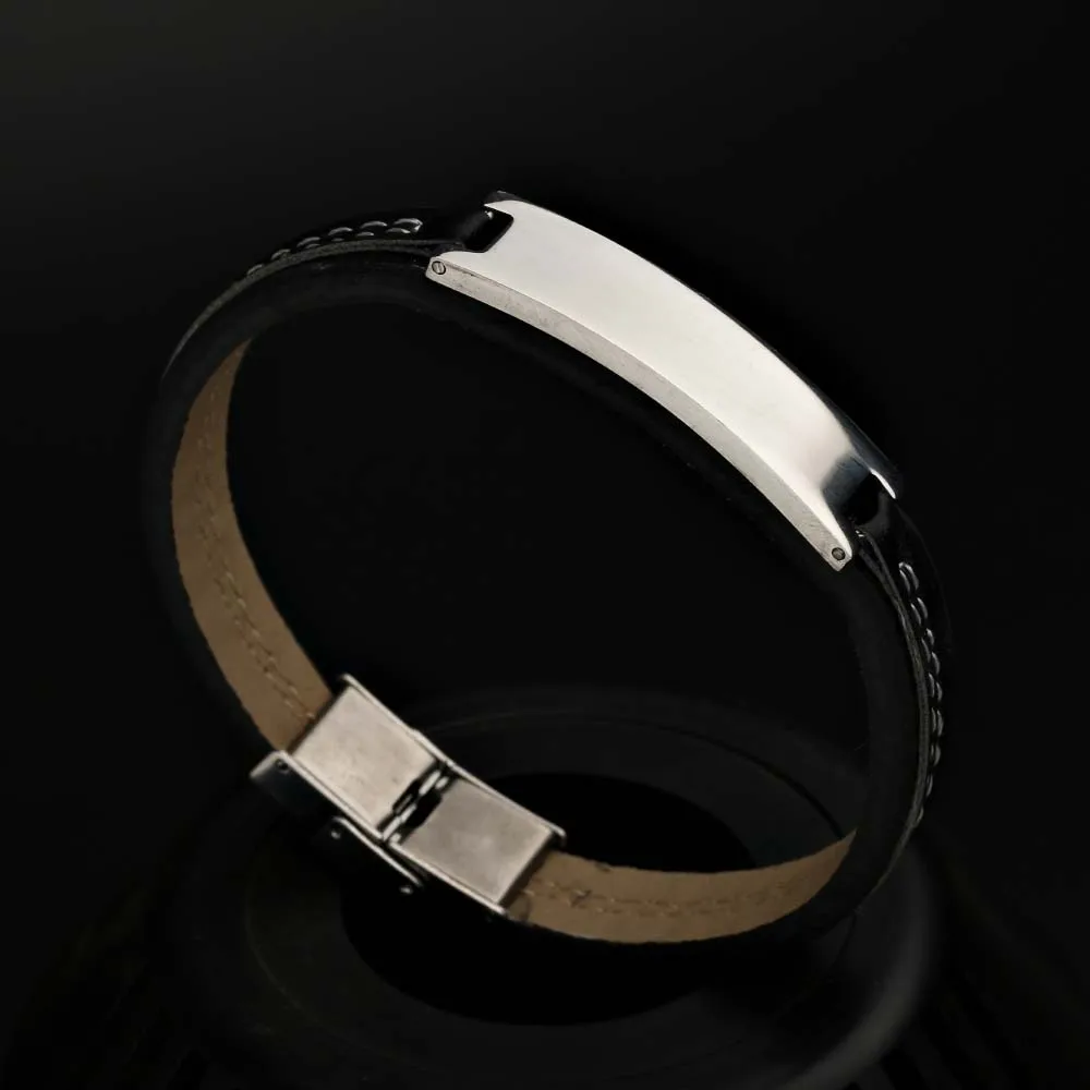 2018 LiuJun Silicone Men's Bracelets Unique Cutting Smooth Design Adjustable solid Stainless Steel Jewelry Accessories bileklik |