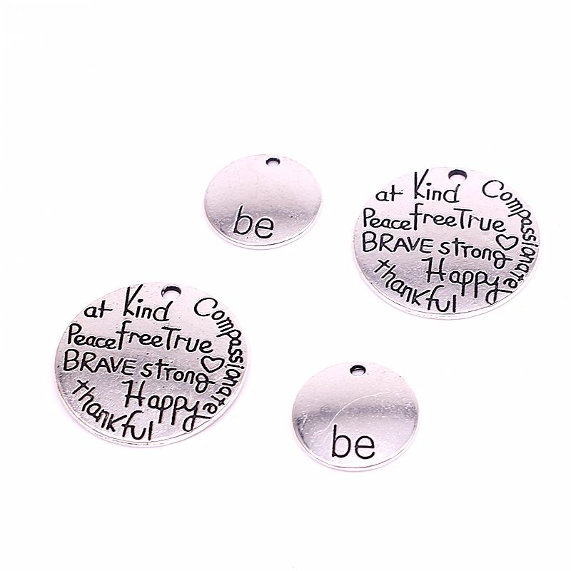

20set Antique Metal Zinc Alloy Round Cameo Alphabet Letter Pendant Charms Fit Jewelry Necklace Charms Making D6021