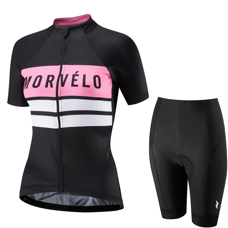 MORVELO 2019 Women Cycling Jersey Shorts Set Quick-dry Short Sleeve Summer Breathable Clothing Bicycle Clothes Roupa Ciclismo | Спорт и