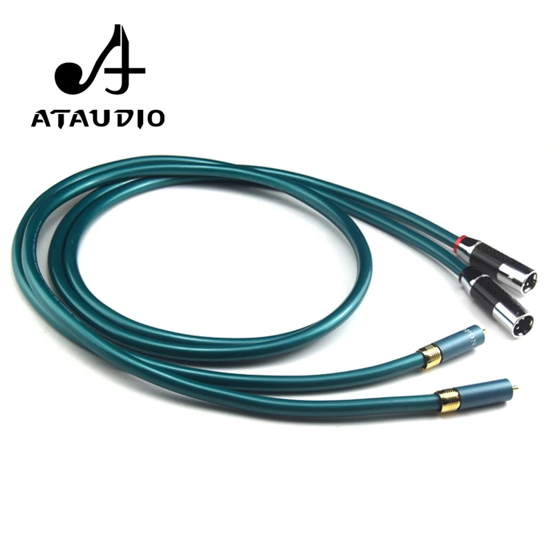 Кабель ATAUDIO Hifi RCA к XLR Pure OCC высокое качество 2 штекер штекер|rca to xlr cable|hifi rca2 rca |