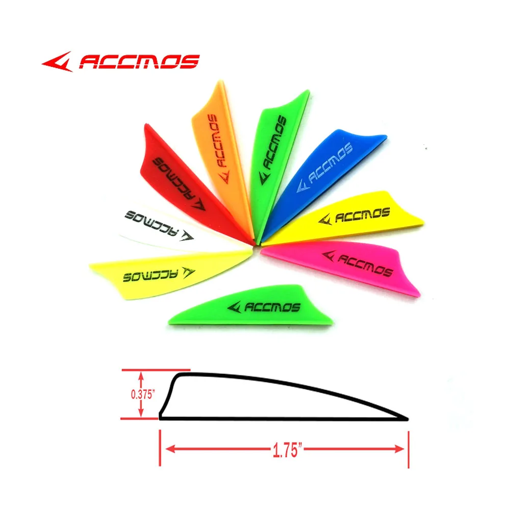 60 шт. стрельба из лука 1 75 дюйма Пластиковые лопасти стрелки перо аксессуары для