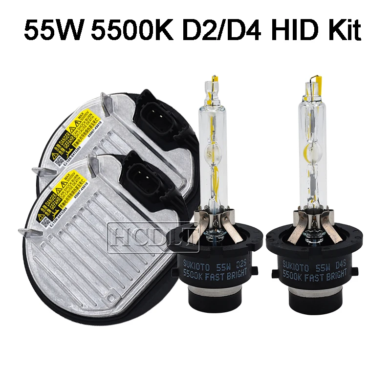 HCDLT Оригинальный OEM 55 Вт D2S ксеноновая HID лампа для фар Комплект Ксеноновых D4S 5500K