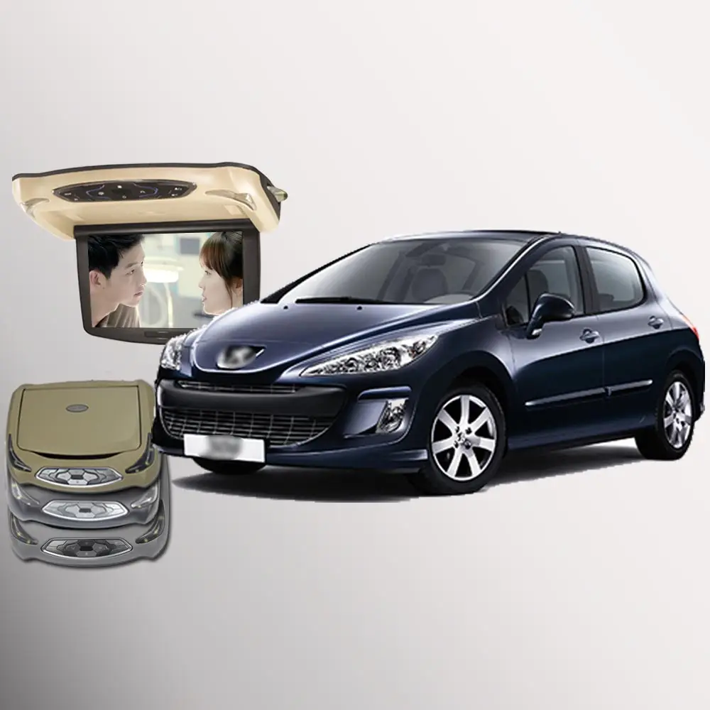 Автомобильный монитор BigBigRoad для Peugeot 308 с креплением на крыше цифровой экран HDMI USB