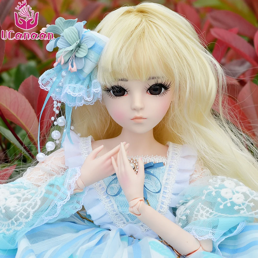 UCanaan 1/3 BJD полный комплект одежды 18 шаровых шарниров куклы для девочек платье принцессы парик обувь макияж силиконовые куклы Reborn Детские игрушки