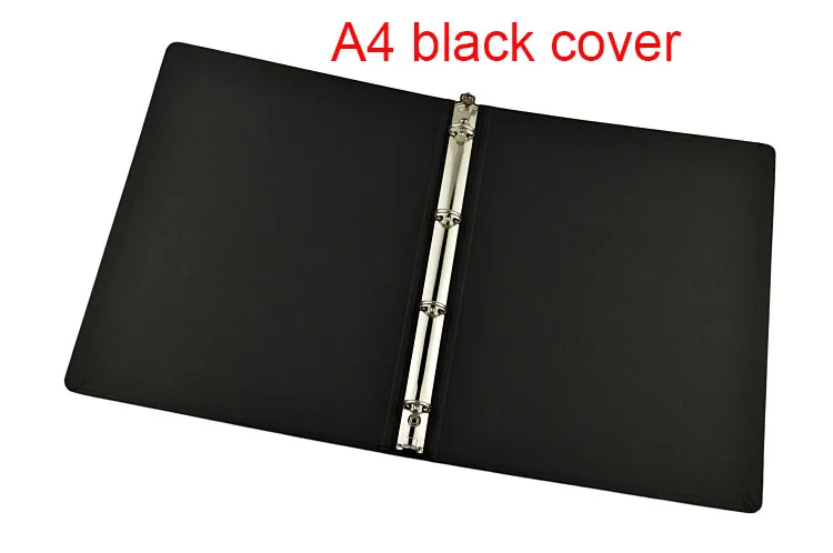 A4 black cover Коричневый черный A4 B5 A5 A6 крафт блокнот офисное кольцо папка 4 6 20 26 кольца с отверстиями спиральная Обложка для ноутбука - Цвет: A4 black cover