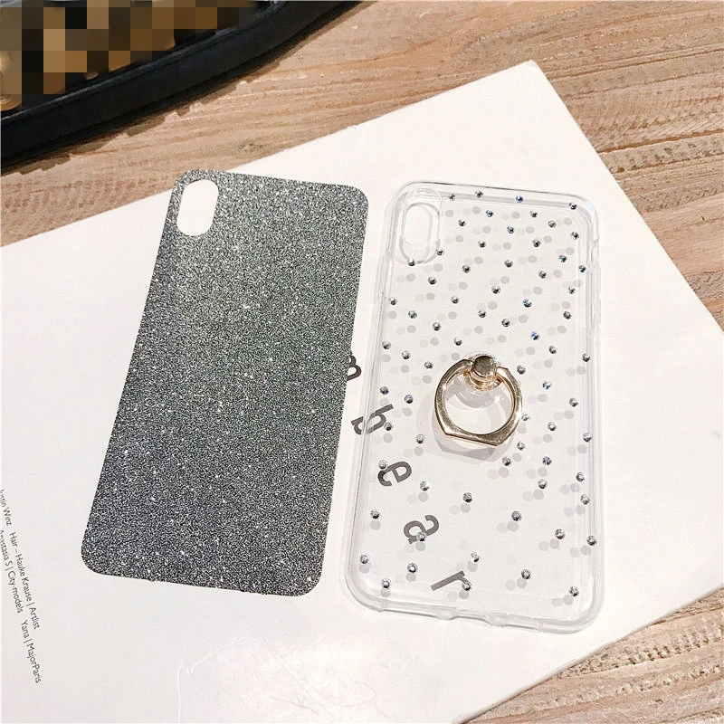 Soft Rhinestone Bling Case For iPhone 6 6s Plus XR 8 plus Finger Stand Holder Cover XS Max X 10 7Plus Cases | Мобильные телефоны и