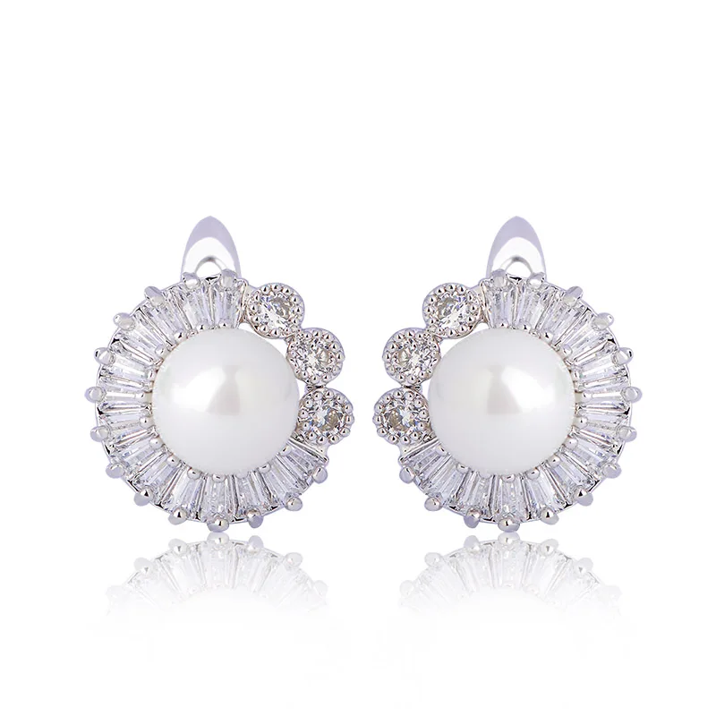 Женские серьги пусеты MECHOSEN элегантные золотого цвета с искусственным жемчугом и