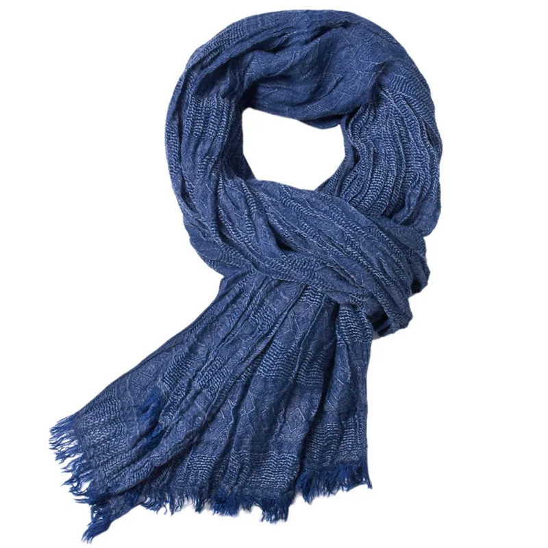 blue men scarves JeouLy, мужской шарф, тартан, кисточка, одноцветные шарфы, зима-осень, модный теплый длинный шарф, простой, деловой, мужской стиль, шарфы, фирменный дизайн - Цвет: blue men scarves