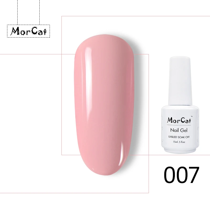 007 Гель-лак MorCat для ногтей розовый цвет УФ-лак Гель-лак УФ-гель для ногтей Гель-лак Vernis Полупостоянный дизайн ногтей - Цвет: 007