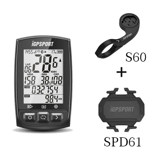 IGPSPORT IGS50E gps велосипедный компьютер беспроводной IPX7 водонепроницаемый велосипедный Цифровой Секундомер Велосипедный Спидометр ANT+ Bluetooth 4,0 - Цвет: Black with s60 SPD61