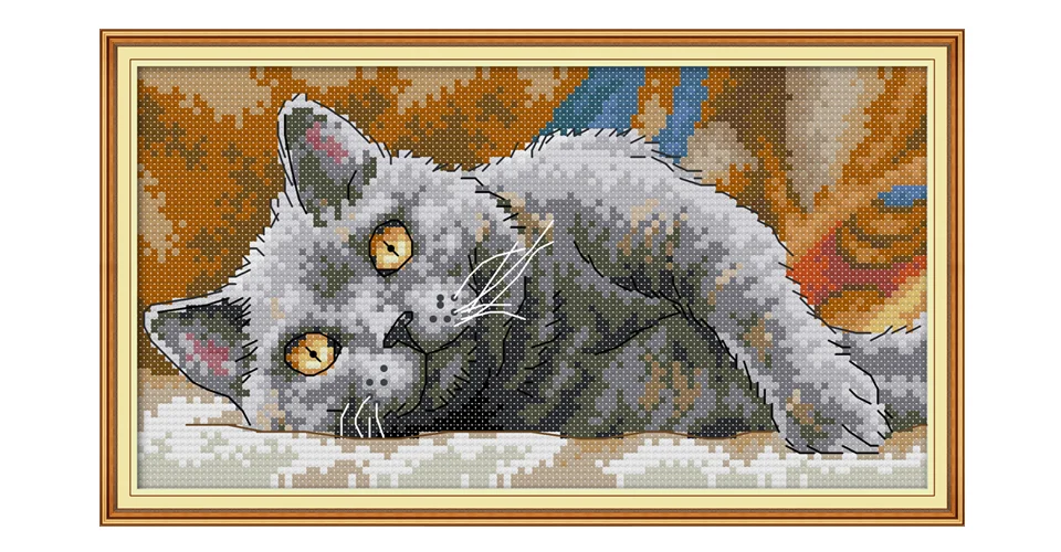 Joy Sunday Вышивка крестом черная кошка узоры ткань аида 14ct 11ct Печать на холсте вышивка набор DMC нить DIY рукоделие