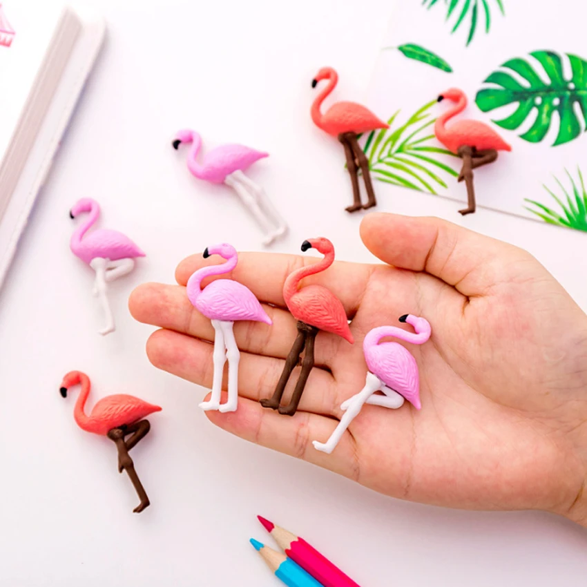 

4pcs/pack Novetly Kawaii Flamingo Shape Pencil Eraser Gift Erasers Toy For Kids School Office Supplies Stationery Decorative