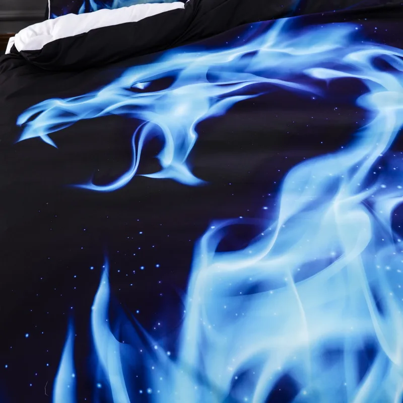 Комплект постельного белья Blue Fire с крутым драконом покрывало 3D принтом животных