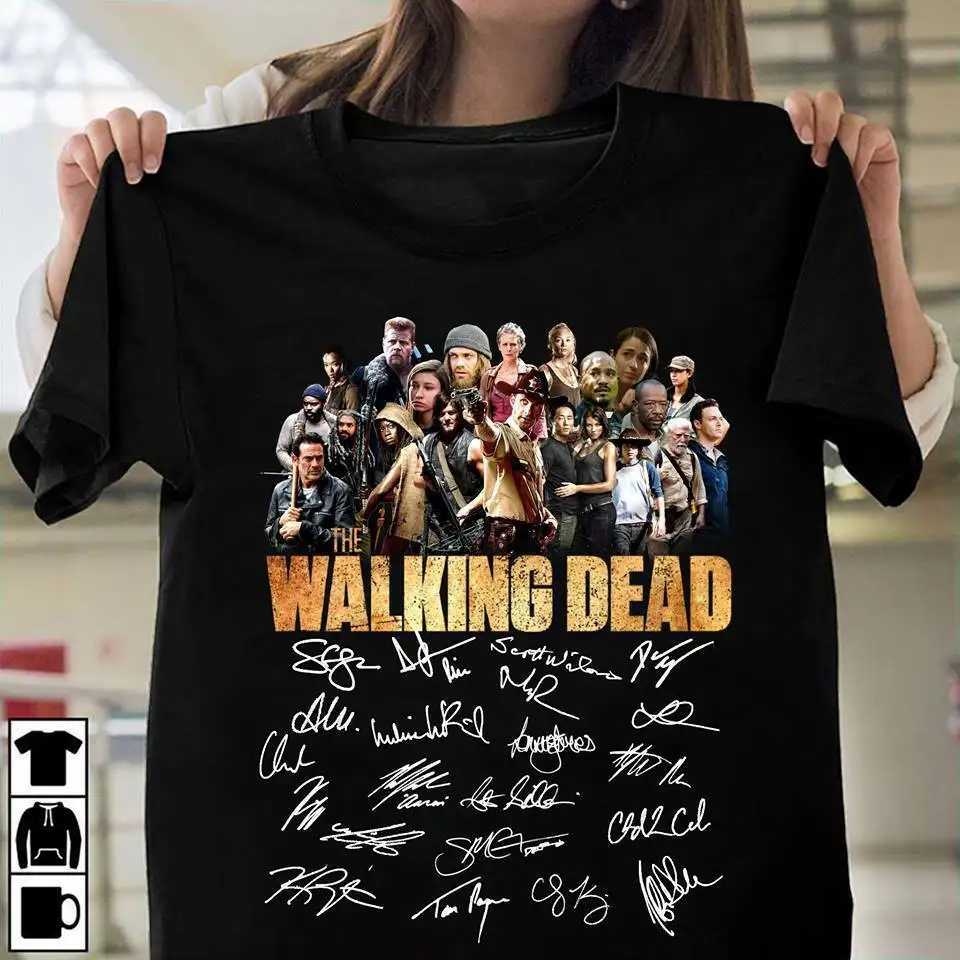 2019 Cool The Walking Dead Signature Lovers T Shirt Black Unisex Tee | Мужская одежда