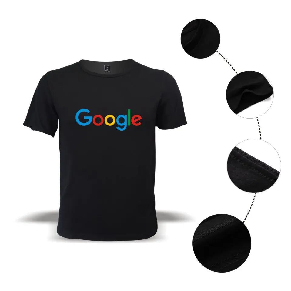Повседневная футболка Google, одежда с принтом Google, футболка с круглым вырезом и короткими рукавами, футболка с логотипом Google, футболка с короткими рукавами