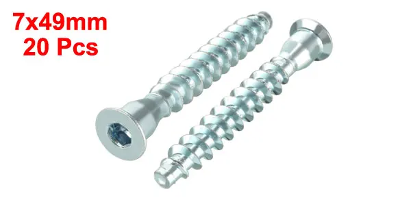 

Uxcell 20 шт. мебельный крепежный винт 7x39 мм 7x49 мм 7x59 мм Шестигранная оцинкованная Серебристая бронзовая оправа черного цвета