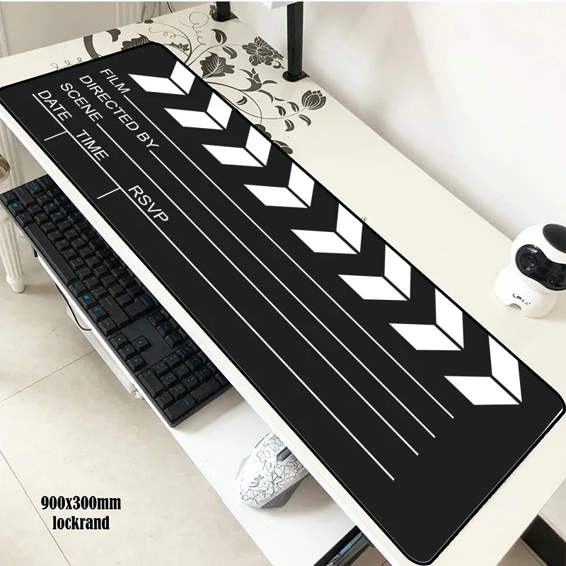 

Movie Clapperboard mousepad gamer 900x300x3mm gaming mouse pad Cartoon notebook pc accessories Indie Pop padmouse ergonomic mats