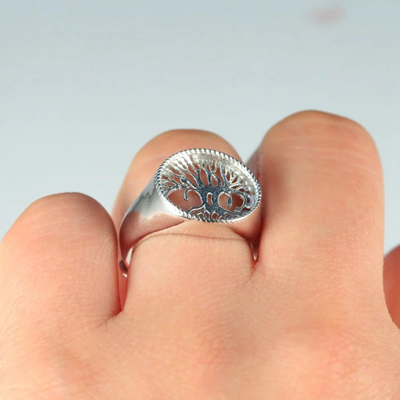 Женское серебряное обручальное кольцо с полуободковым креплением для 13x13