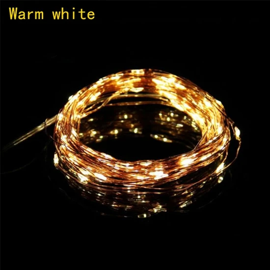 Warm white Светодиодный светильник с USB и батареей для самостоятельного украшения 1 м, 2 м, 3 м, 5 м, вечерние декары для свадьбы, домашнего декора, для летней вечеринки, вечерние принадлежности для куриц - Цвет: Warm white