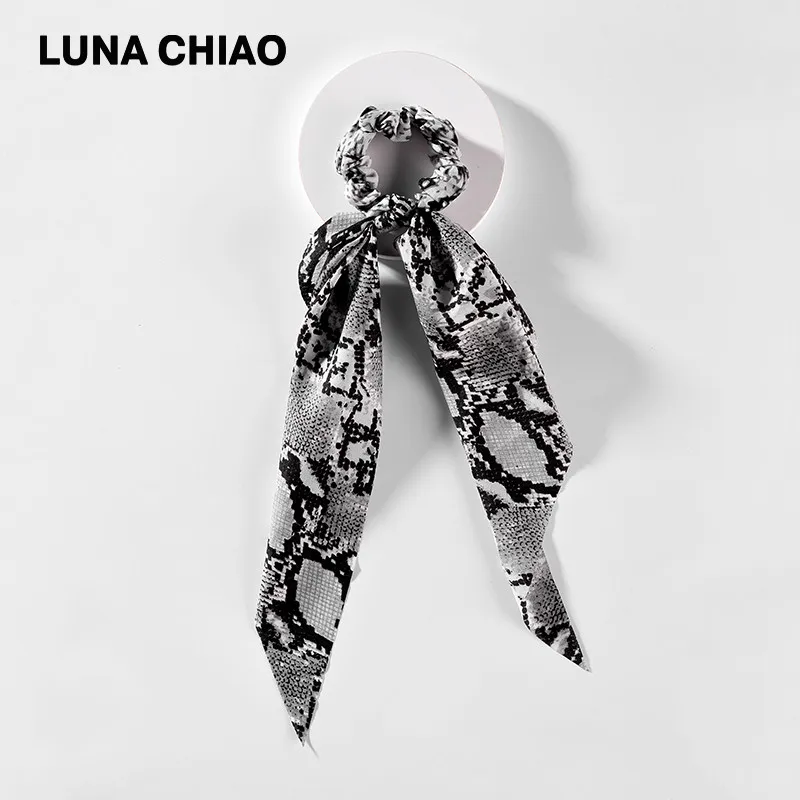 LUNA CHIAO, модные аксессуары для волос для женщин, змеиная кожа, Леопардовый принт, банданы, шарф, конский хвост, резинка для волос - Цвет: 29