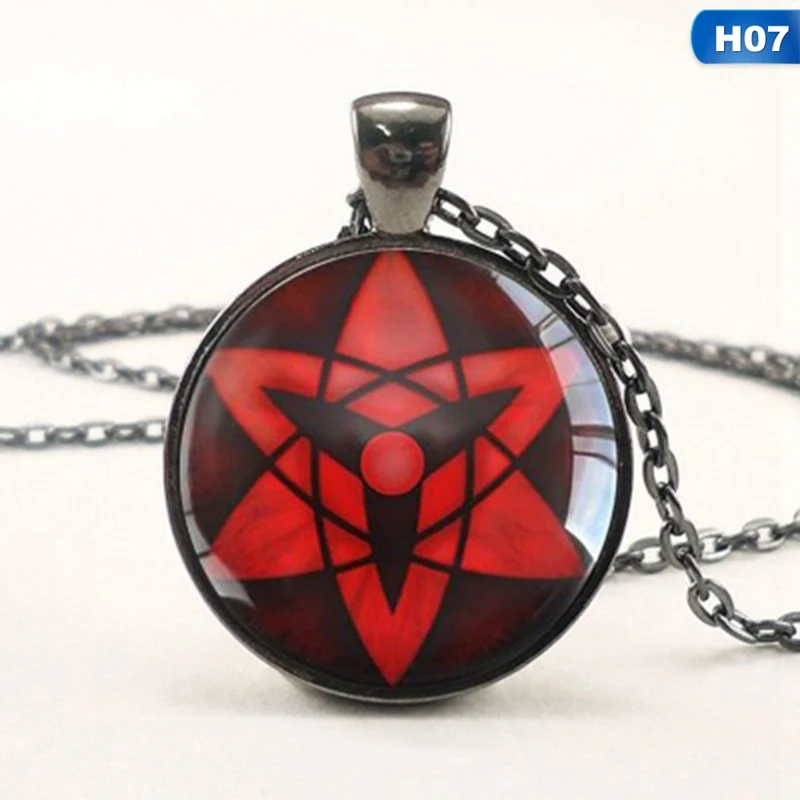 New Naruto Sharingan Eye Necklace Vintage Naruto Jewelry National Style Chain Glass Pendants Necklaces Anime Pendant