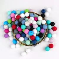 tyry hu 500pc round silicone beads food grade nursing baby chewable teething beads for baby jewelry making necklace diy
