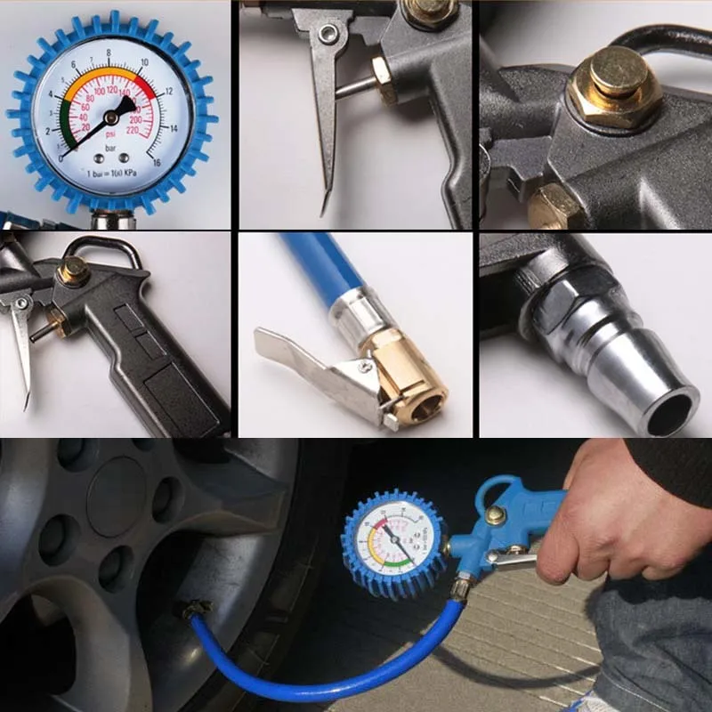Автомобильный тестер давления в шинах измеритель воздуха Измерение 220psi гибкий