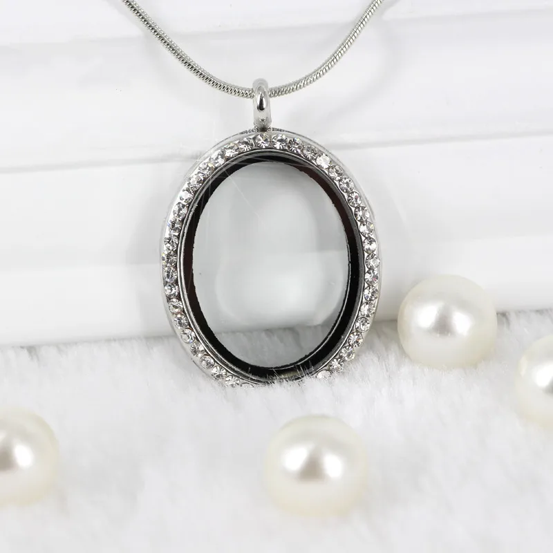 10 шт./лот Кристальные геометрические овальные кулоны с овальной памятью