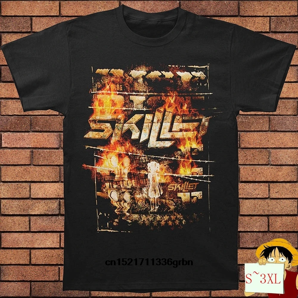 Мужская футболка Skillet Rise над заказным круглым вырезом высококачественная черная