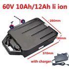 GTK водонепроницаемый Литий-ионный аккумулятор 60В 12Ач 60В 10ач, литий-ионный аккумулятор для двухколесного складного велосипеда citycoco, велосипеда + зарядное устройство 2A